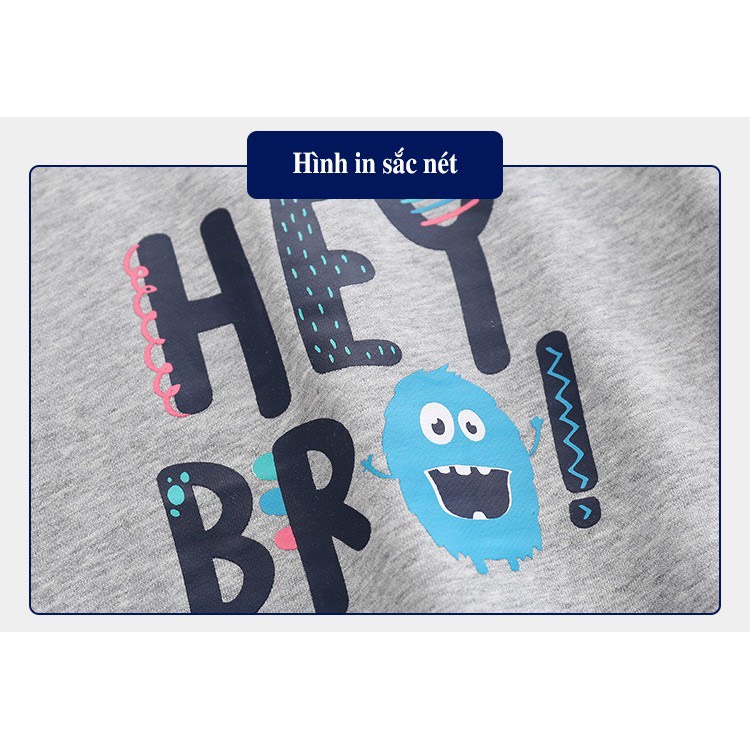 Áo nỉ cho bé WELLKIDS áo nỉ dài tay chất da cá  họa tiết đáng yêu hàng xuất Âu Mỹ