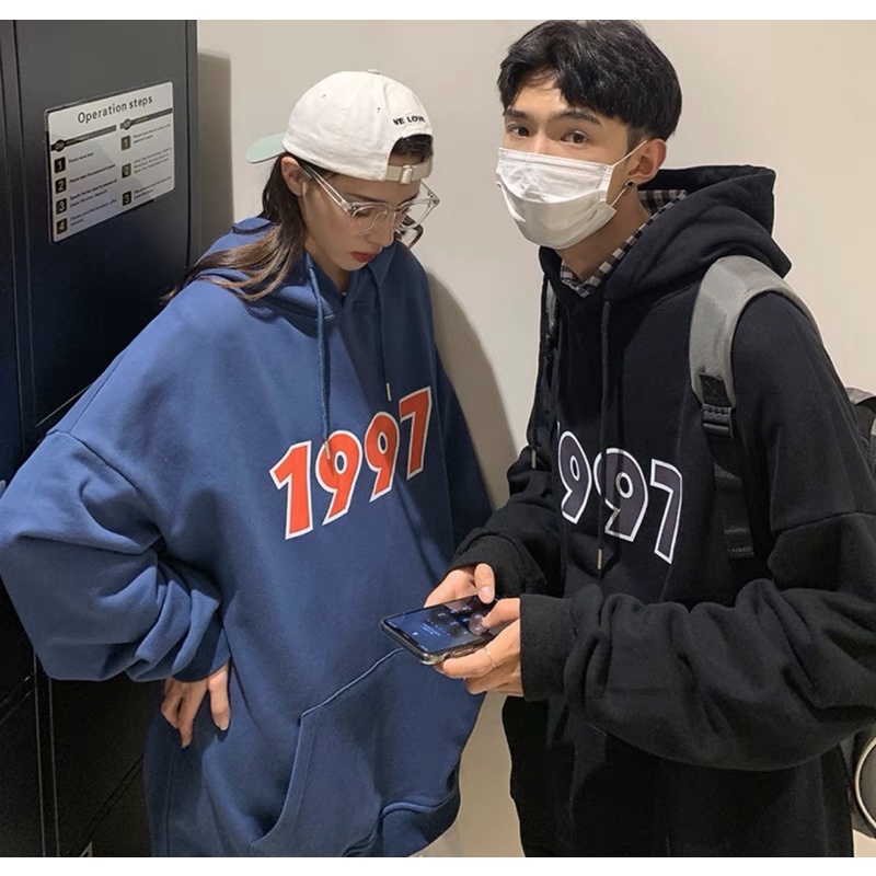 Áo Hoodie Tay Dài Túi Bụng Unisex 1997