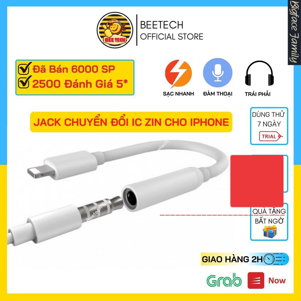 Jack chuyển iphone có mic, cổng chuyển chân sạc thành chân tai nghe 3.5mm chính hãng - Beetech
