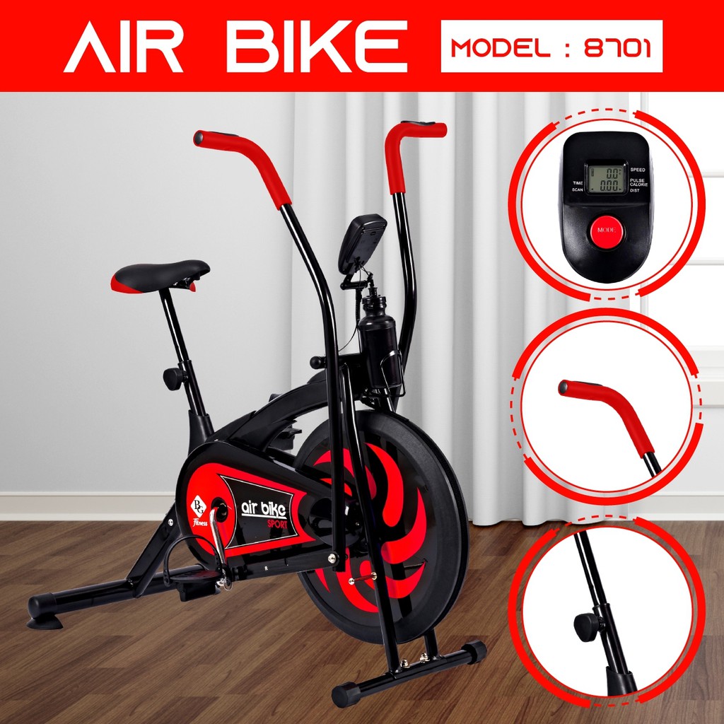 CHAIR19 AB - Xe đạp tập thể dục Air bike 8701 màu đỏ 2022