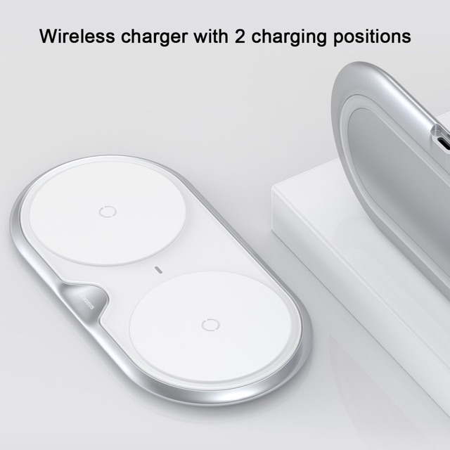 Đế sạc không dây chuẩn Qi Baseus Dual Wireless Charger cho Apple iPhone 8/ iPhone X / Samsung S8/ S9/ Note 8