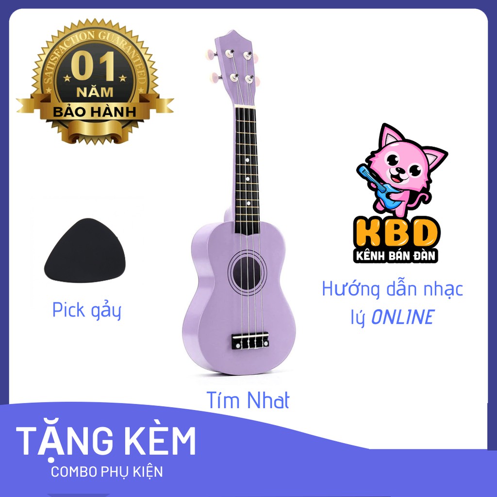 Đàn Ukulele soprano màu trơn KBD 33A15-HD (Hồng đậm)