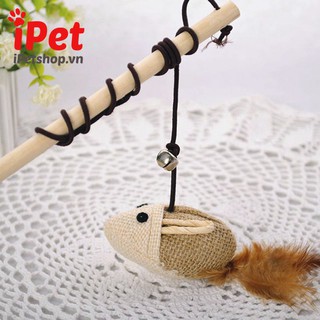 Đồ Chơi Cần Câu Gỗ Cho Thú Cưng Chó Mèo