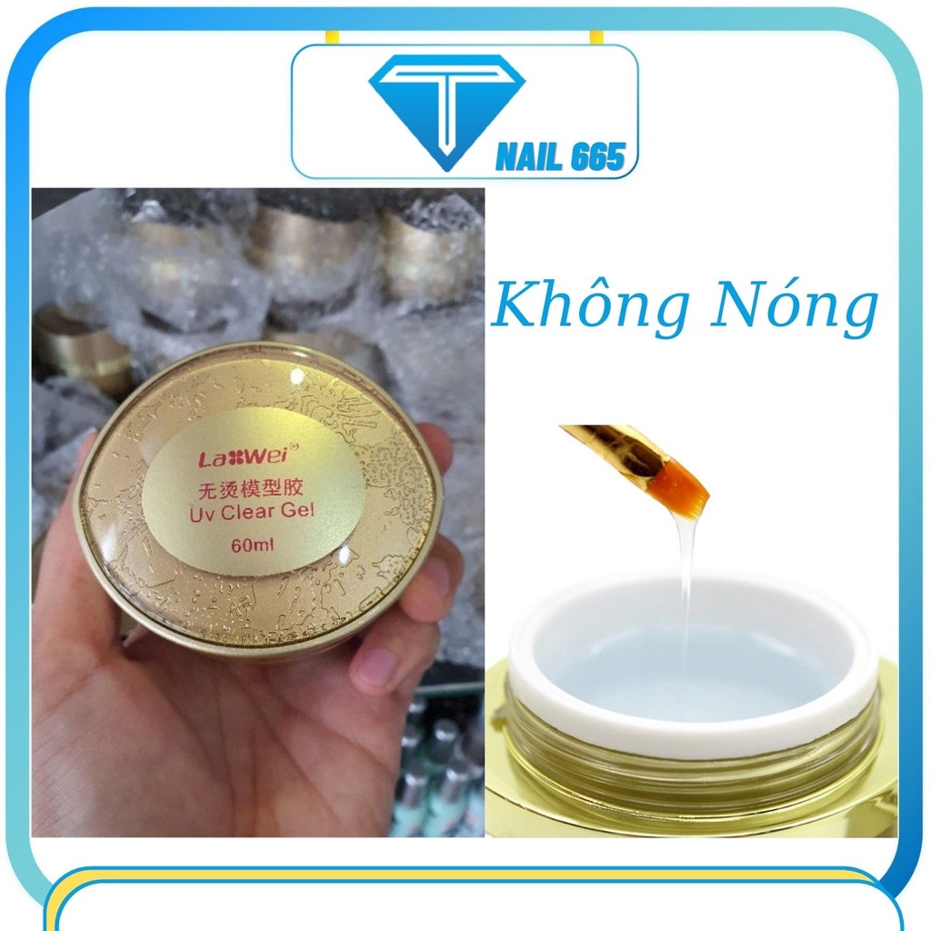 Gel đắp móng nail không nóng LWEL chính hãng , Gel đắp móng nail hũ 60ml cao câp