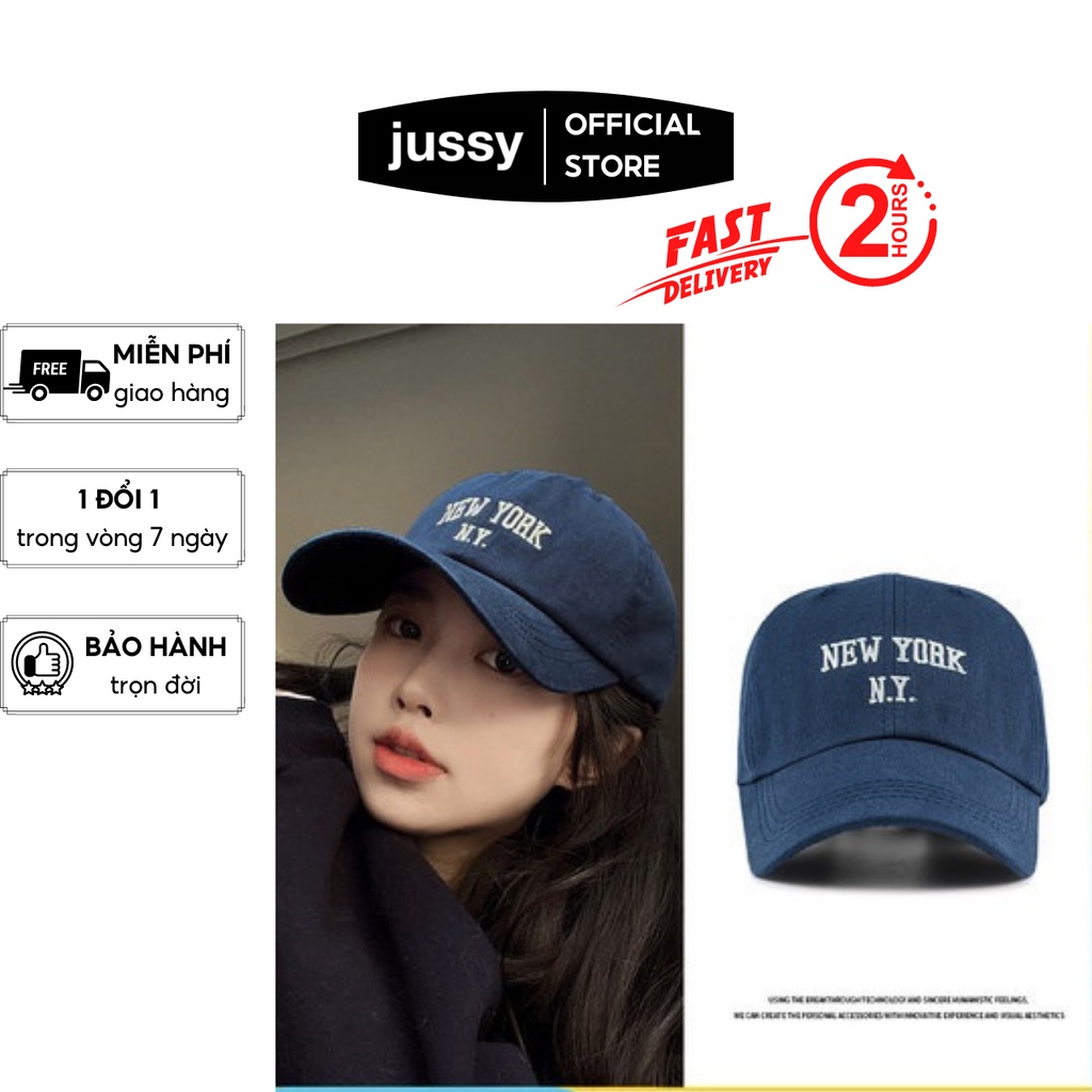 Nón Lưỡi Trai Nam Nữ Jussy Fashion Mũ Lưỡi Trai Newyork Chất Vải Kaki Cotton Form Mềm Phong Cách Nón Lưỡi Trai Unisex
