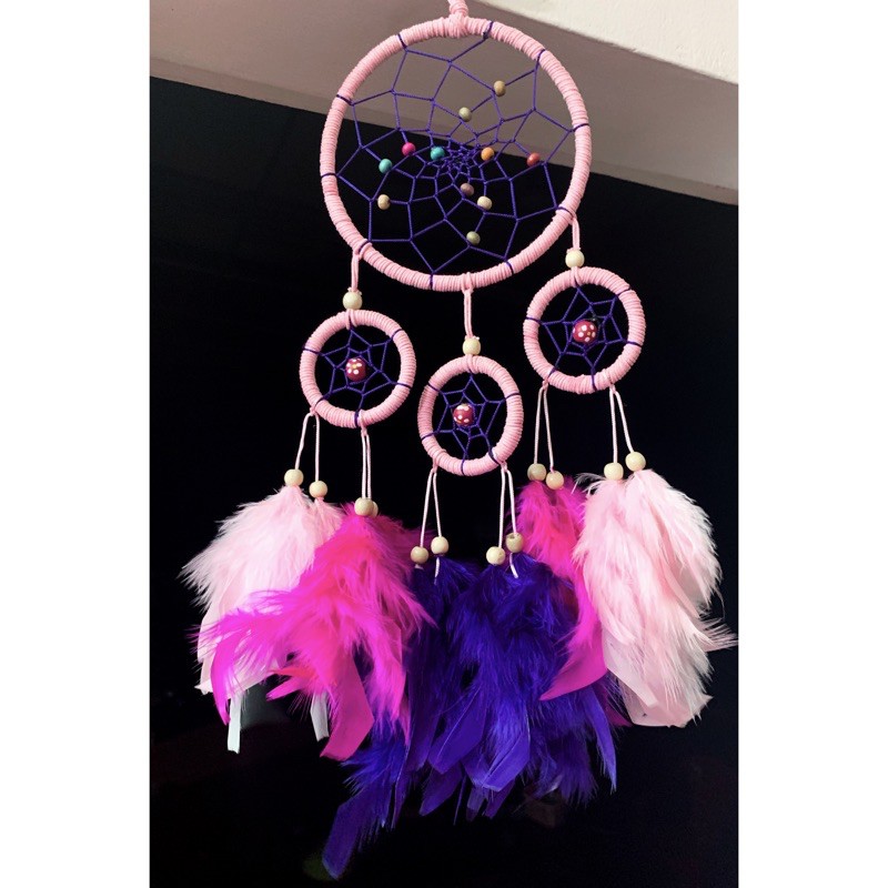 Dream catcher lông vũ làm thủ công treo trang trí - SP0671 - 1 cái