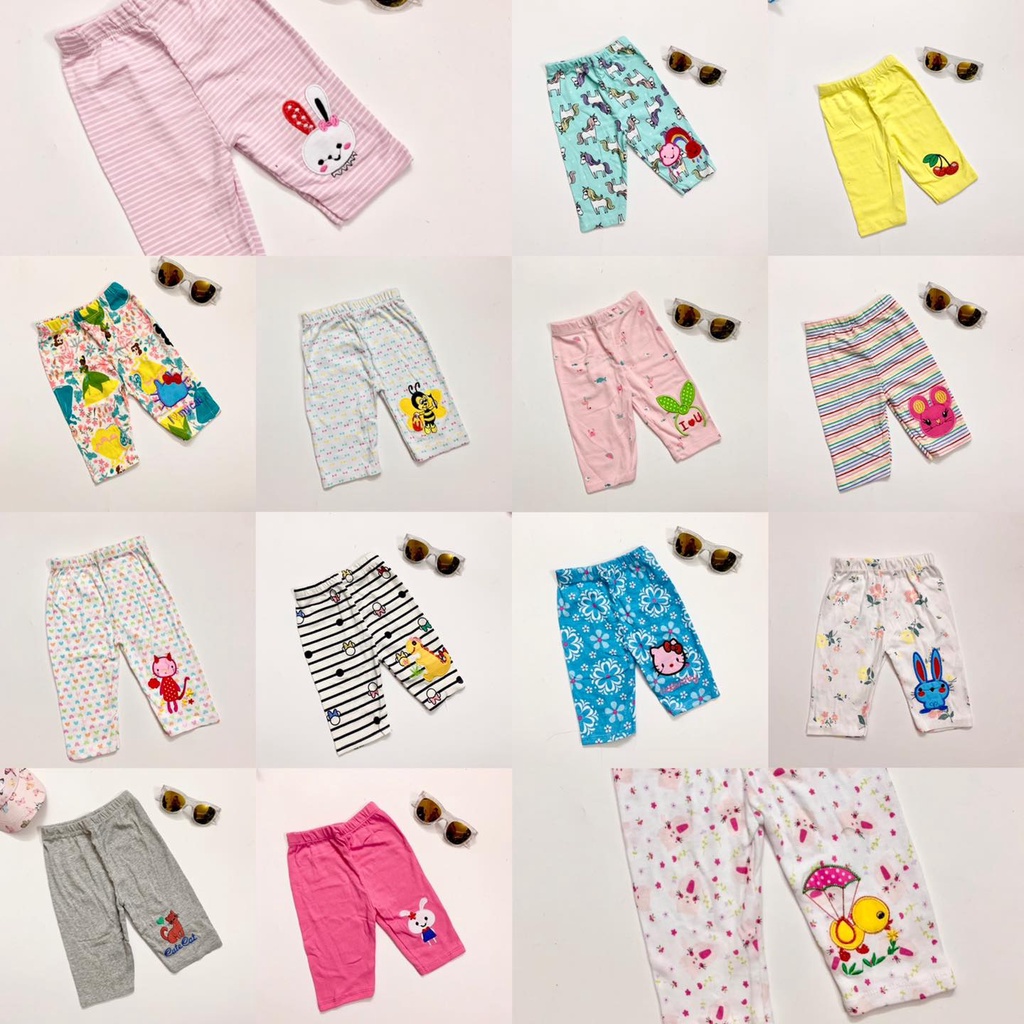 Quần Leggings bé gái chất cotton bozip hàng Việt Nam, thêu cực xinh, size nhí 8-16kg (1-4 tuổi)