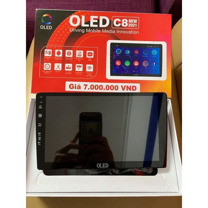 Màn liền camera 360 OLED C8S NEW cho các dòng xe ô tô, Màn hình dvd android OLED C8S ram 3g rom 32g, mặt dưỡng, zắc zin