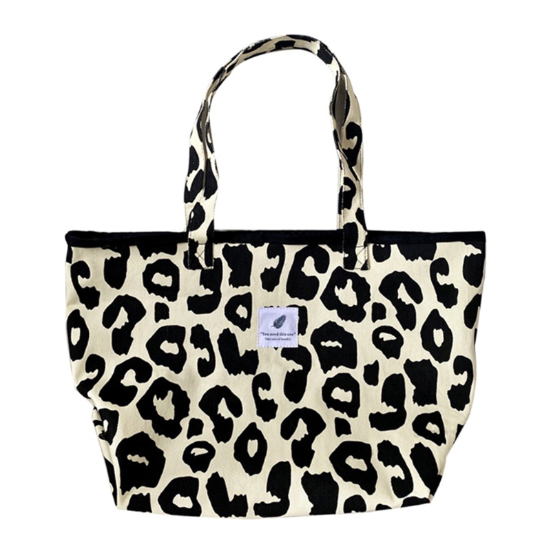 Túi Xách Nữ Vải Canvas Họa Tiết Da Báo Thời Trang