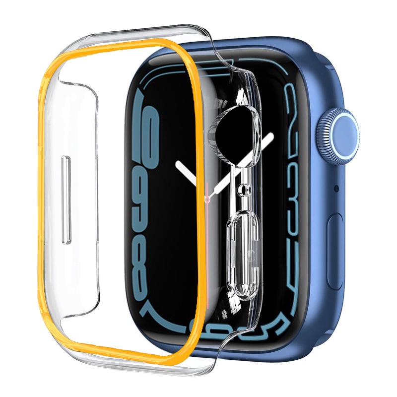 Ốp Bảo Vệ PC Cứng Viền Mặt Đồng Hồ Phát Quang Cho Apple Watch 45mm 41mm 38mm 42mm 40mm 44mm iWatch 7 6 5 4 3 SE