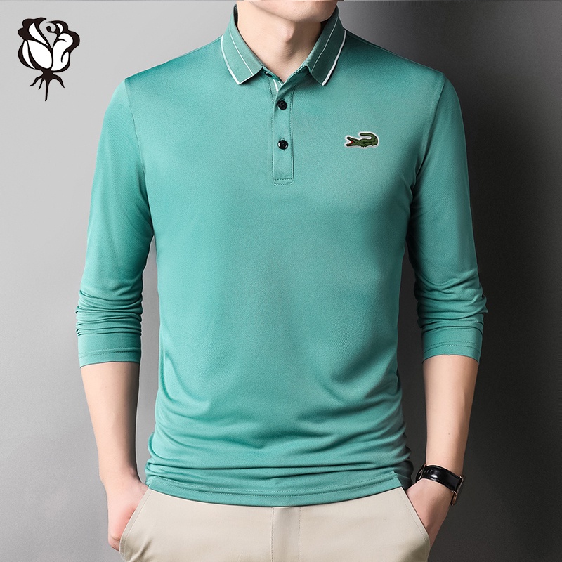 Áo polo Dài Tay Thêu Họa Tiết 6 Màu Lựa Chọn Dành Cho Nam