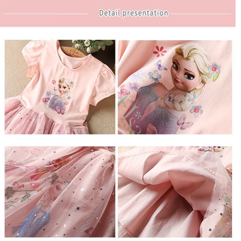 Đầm công chúa elsa IQ ANGEL xinh xắn thời trang dành cho bé