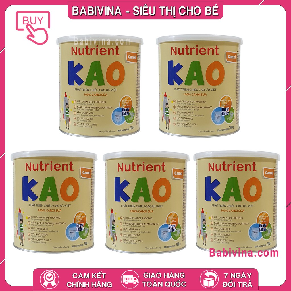 [LẺ GIÁ SỈ] Sữa Nutrient Kao 700g Combo 5 Hộp | Mua Sữa Kao Chính Hãng, Date Mới Nhất, Giá Tốt Nhất Tại Babivina