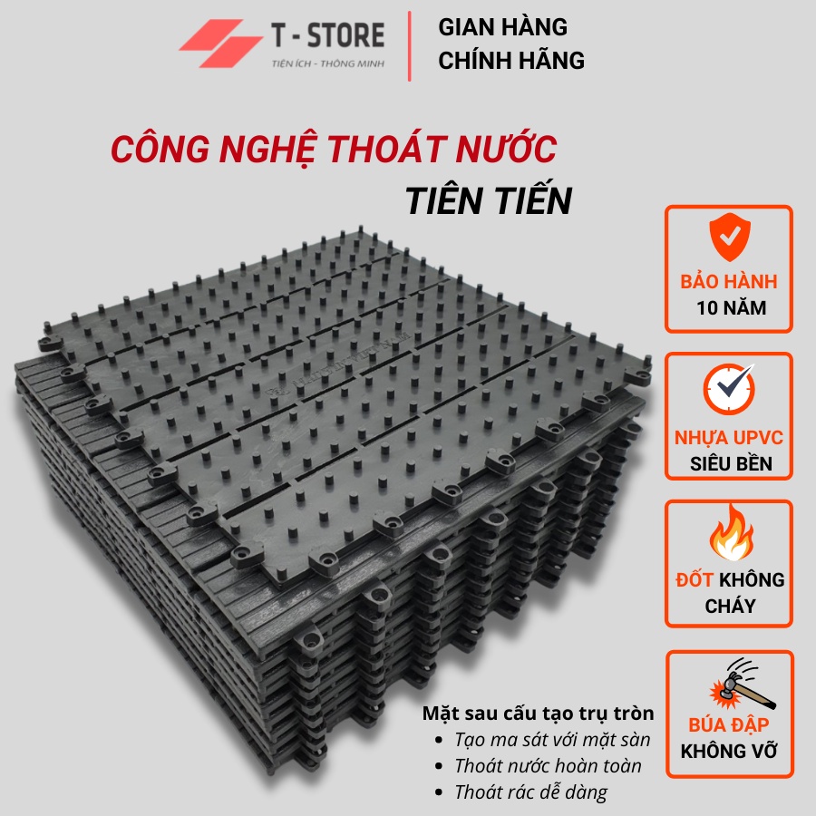 Combo 11 Tấm Lót Sàn Special Ban Công/ Bể Bơi/ Nhà Vệ Sinh, Vỉ Nhựa Thoát Nước, Thảm Nhựa Lót Sàn Chống Trượt