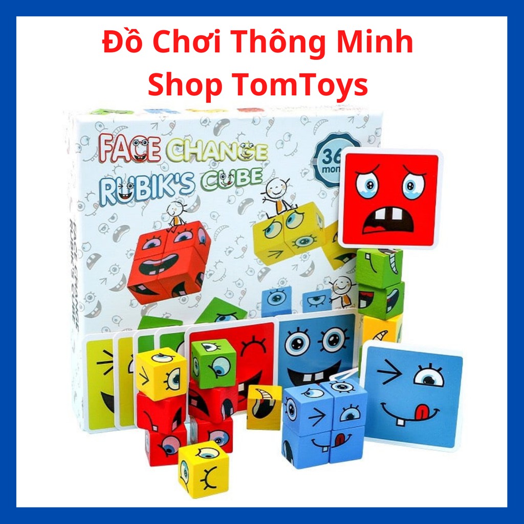 Đồ Chơi Ghép Hình Khối Gỗ Khuôn Mặt, Mặt Cười Sáng Tạo, Ghép Hình Nhận Biết Cảm Xúc