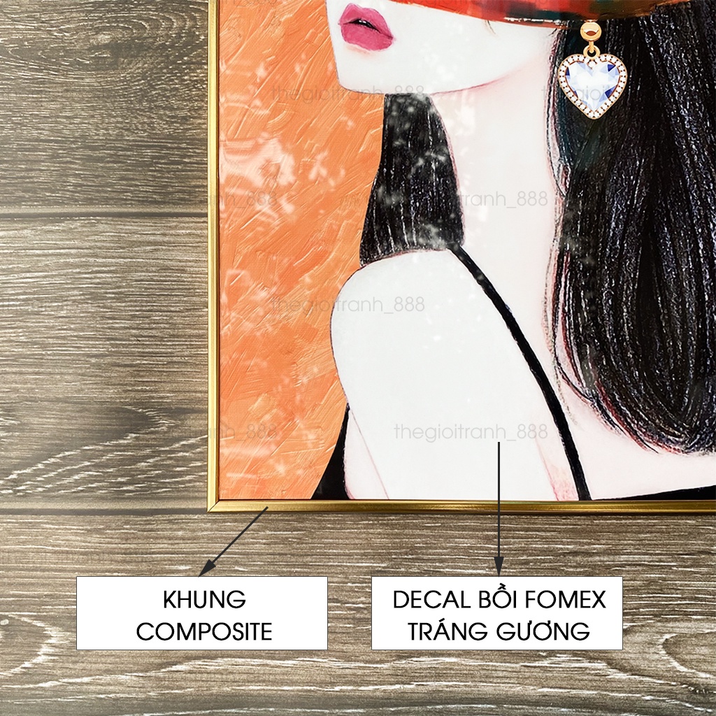 Tranh Cô Gái, Tranh spa treo tường, chất liệu tráng gương cao cấp, phủ bóng đẹp mắt sang trọng | 888