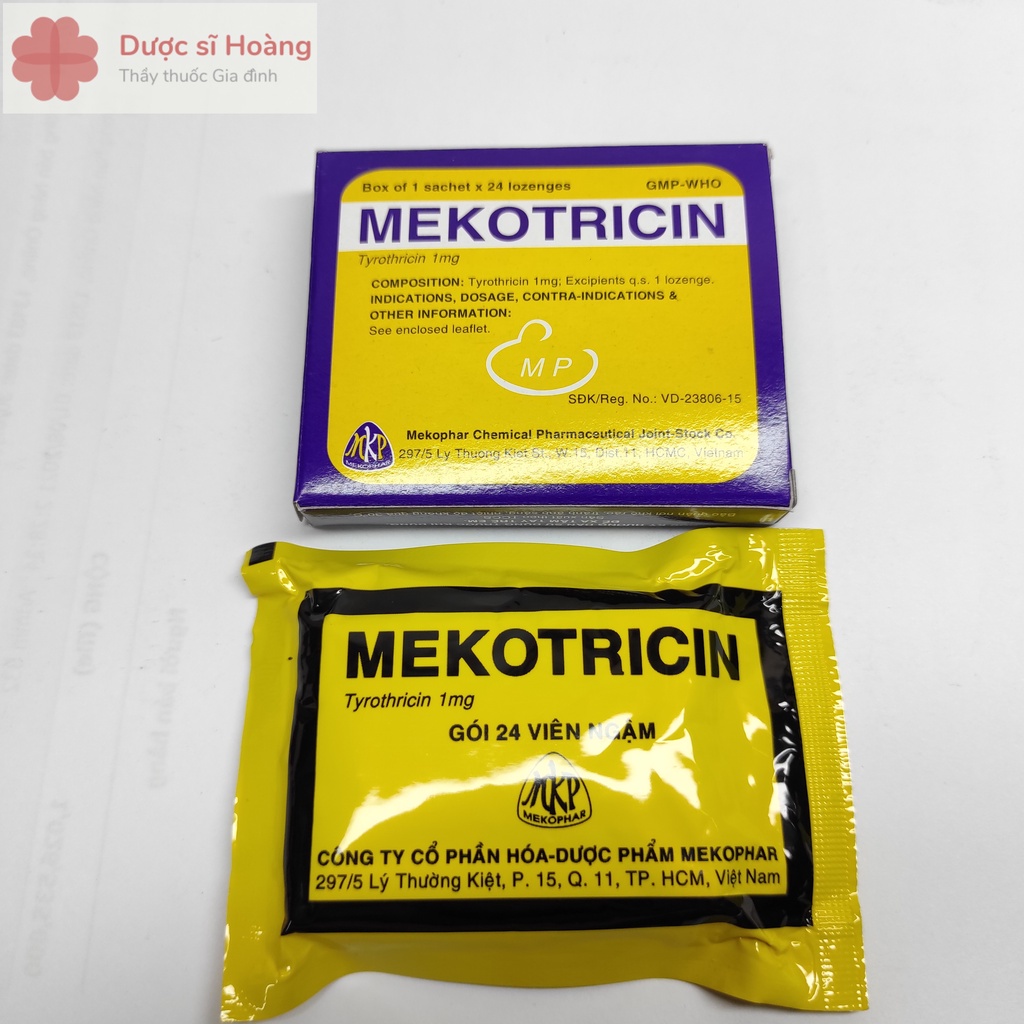 Viên Ngậm Mekotricin - Hỗ Trợ Viêm Họng,Viêm Lợi, Amidan Hộp 24 viên