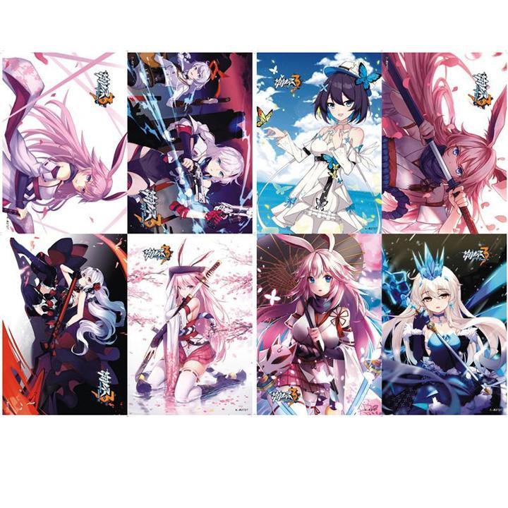 Poster Honkai Impact 3 tranh treo album ảnh in hình anime chibi đẹp