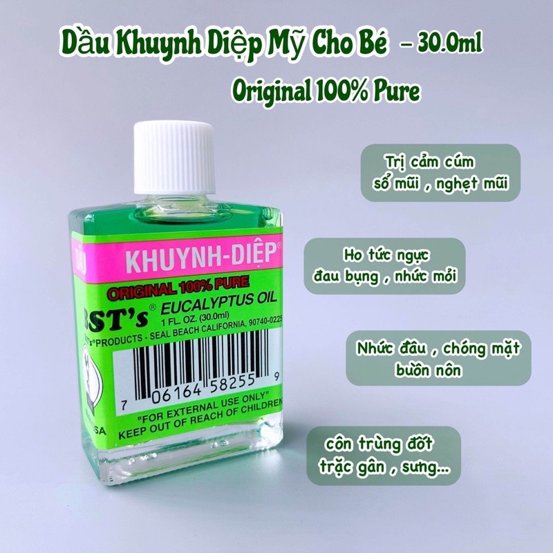 [Chính hãng] Dầu khuynh diệp Mỹ dành cho bé chai 30ml