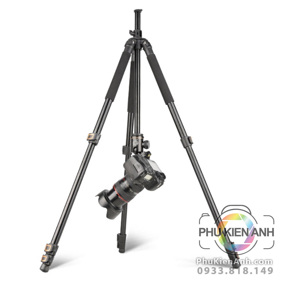 Tripod Beike Q298H có trục trượt ngang 55cm để chụp sản phẩm, quay phim đa dụng