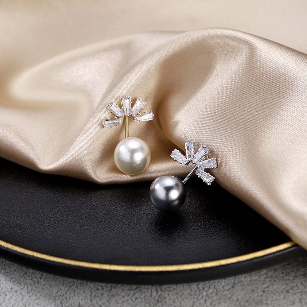 Ghim Cài Áo Hình Chữ V Đính Ngọc Trai Chống Chói Sang Trọng