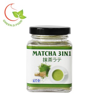 Bột trà xanh sữa 3in1 GreenD Food Hũ 60g