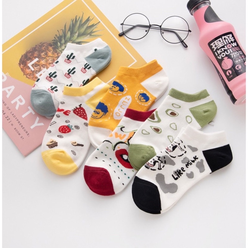 [TonaShoe] Tất Cổ Ngắn Hoạ Tiết Cute