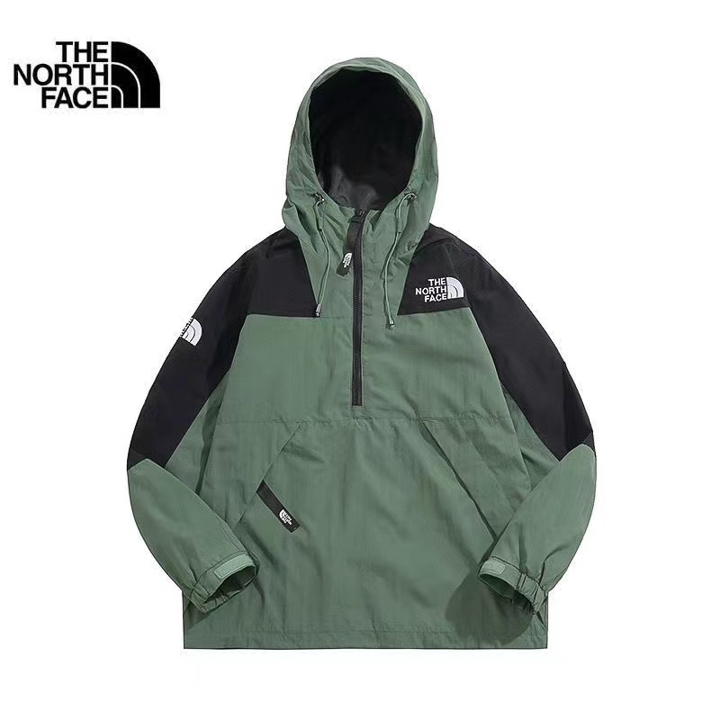 The North Face Áo Khoác Thể Thao Có Mũ Trùm Phối Khóa Kéo Thời Trang