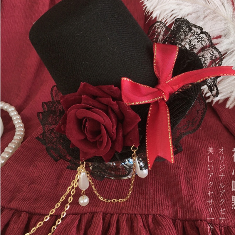 Băng Đô Cài Tóc Đính Nơ Ren Ruy Băng Phong Cách Hoàng Gia Halloween