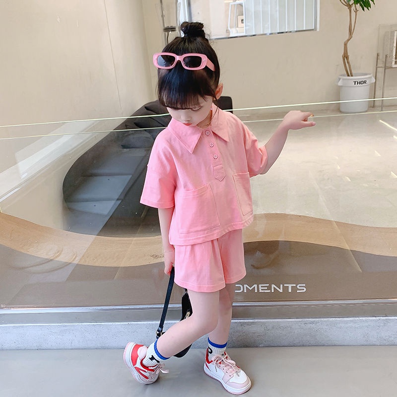 Set Đồ Thể Thao Áo Thun Tay Ngắn Dáng Rộng + Quần Short Phong Cách Hàn Quốc Thời Trang Mùa Hè Mới Cho Bé Gái