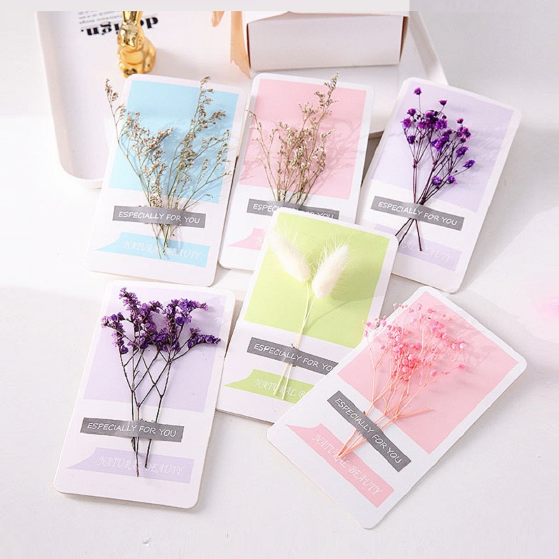 Thiệp hoa khô nhiều mẫu cực xinh - Card hoa cỏ handmade độc lạ - Quà tặng 8/3, mừng sinh nhật phong cách vintage ý nghĩa