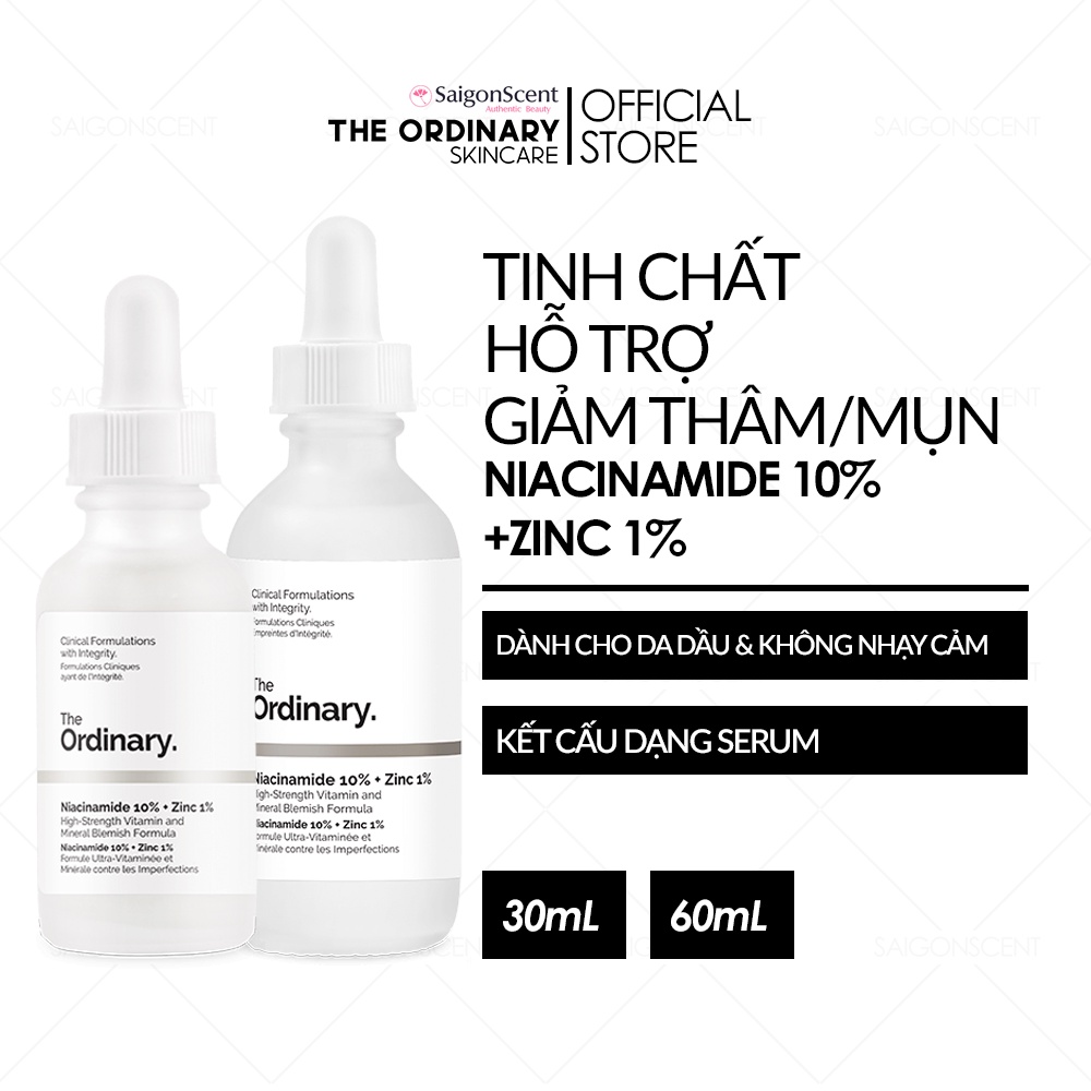 PHÂN LOẠI / Serum giảm mụn The Ordinary / Niacinamide 10% + Zinc 1% / 30mL &amp; 60mL