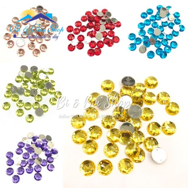 Sỉ Gói 720 Viên Đá Kết Tròn 15mm Đính Kết Trang Phục Thời Trang, Làm Phụ Kiện Handmade