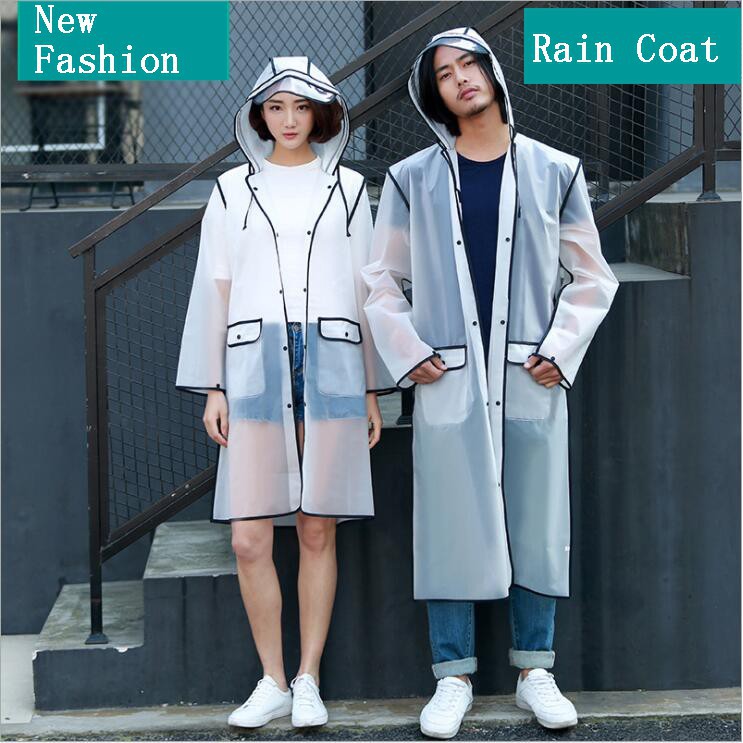 Áo mưa dạng khoác thiết kế trong suốt có nón phối túi tiện dụng cho nam nữ | BigBuy360 - bigbuy360.vn