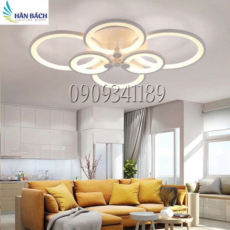 Đèn Mâm LED Ốp Trần Hiện Đại Trang Trí Phòng Khách Led 3 Chế Độ Màu