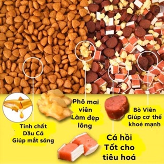 Hạt trộn PHÔ MAI, BÒ, CÁ HỒI cho CHÓ (HẠT CAPTAIN)