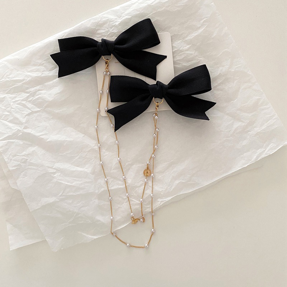 Kẹp Tóc Hình Nơ Đính Ngọc Trai Thời Trang Cho Nữ