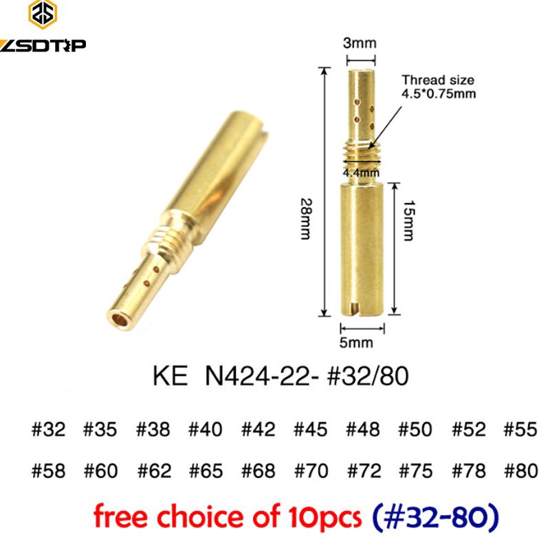 Bộ 10 đầu thay thế bộ chế hòa khí cho xe máy Keihin Cvk-V Pe34 Pe36 Pe38 Pj