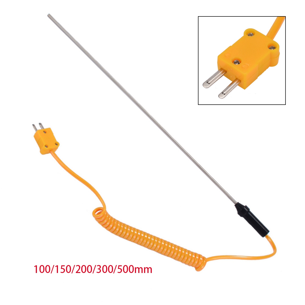 Dây Cáp Cảm Biến Nhiệt Độ Loại K Chất Lượng Cao 100/150/200/300/500mm -50C Đến 1200C