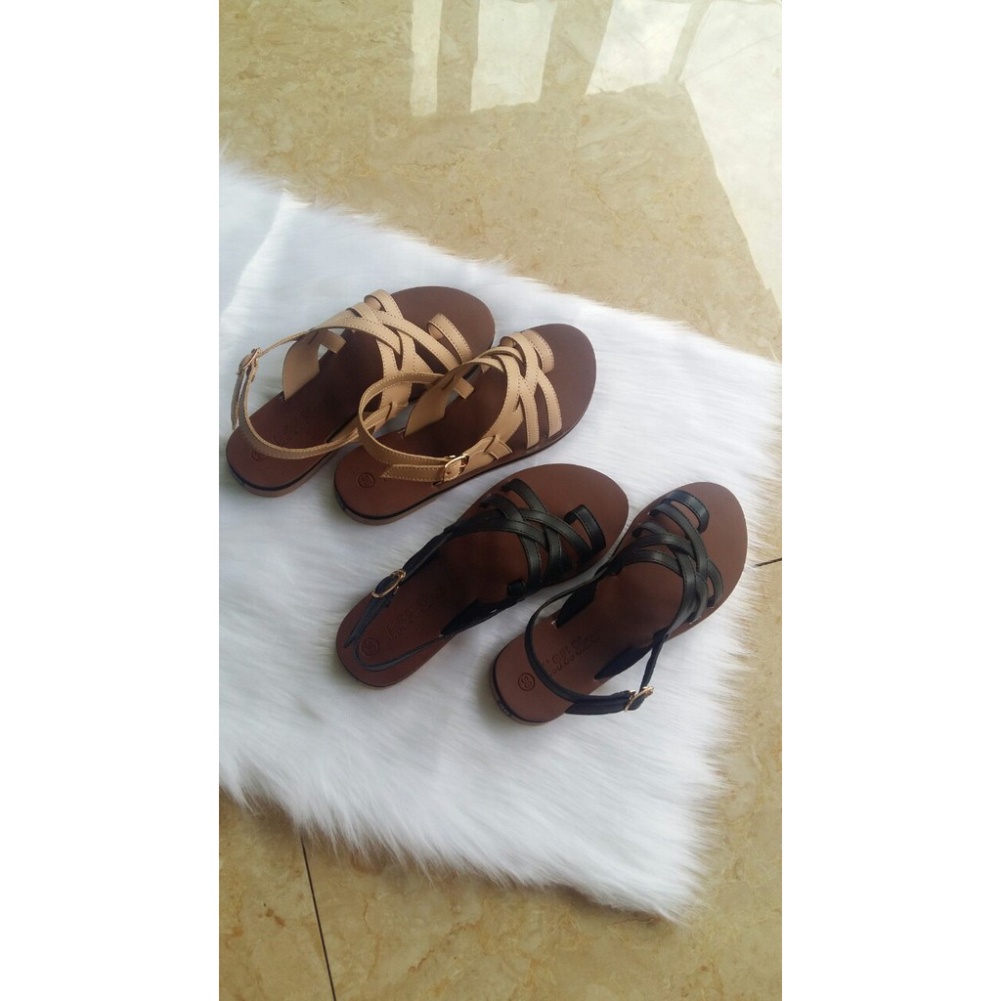 giày sandal HuuCuong xỏ ngón bảng chéo đôi hiệu MPH Shoes-nữ