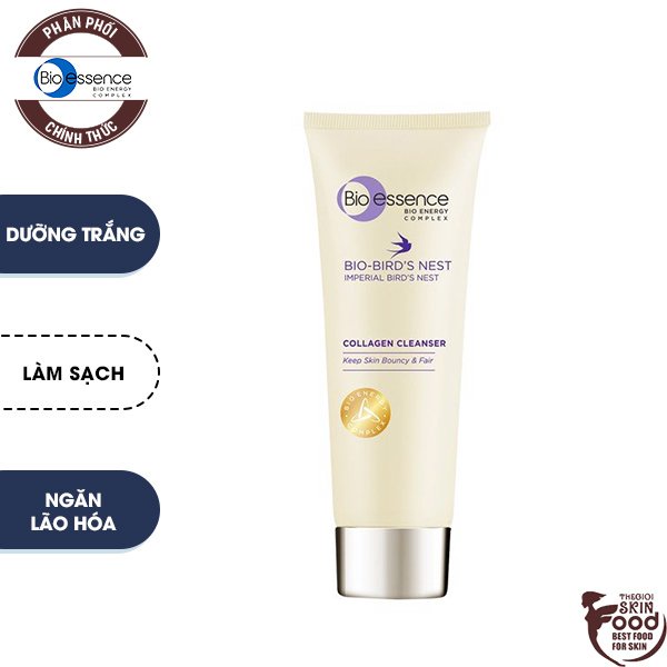 Sữa Rửa Mặt Dưỡng Trắng Da & Căng Mịn Tinh Chất Tổ Yến Bio-essence Bio-Bird's Nest Collagen Cleanser