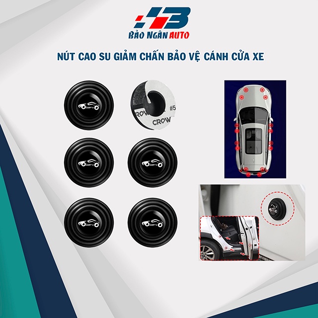 Nút Cao Su Giảm Chấn Cửa, Chống Sốc Bảo Vệ Cửa Xe Ô tô, Đệm Giảm Chấn Lực Đóng Cửa Ô tô