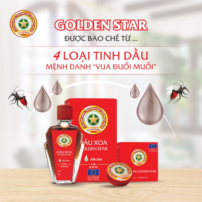 Dầu xoa Golden Star 5ml  - Massage ngoài da cho da cảm giác dễ chịu