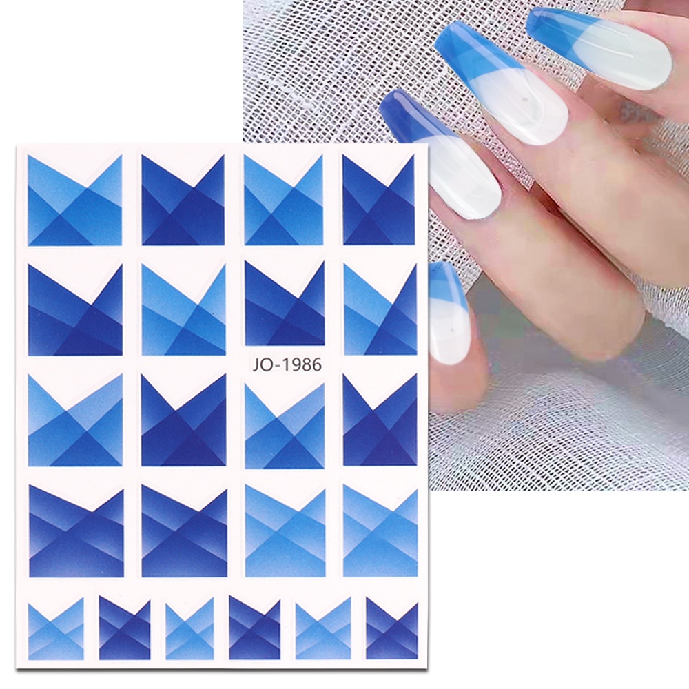 1 Miếng Dán Trang Trí Móng Tay Họa Tiết Ren Trắng Đen