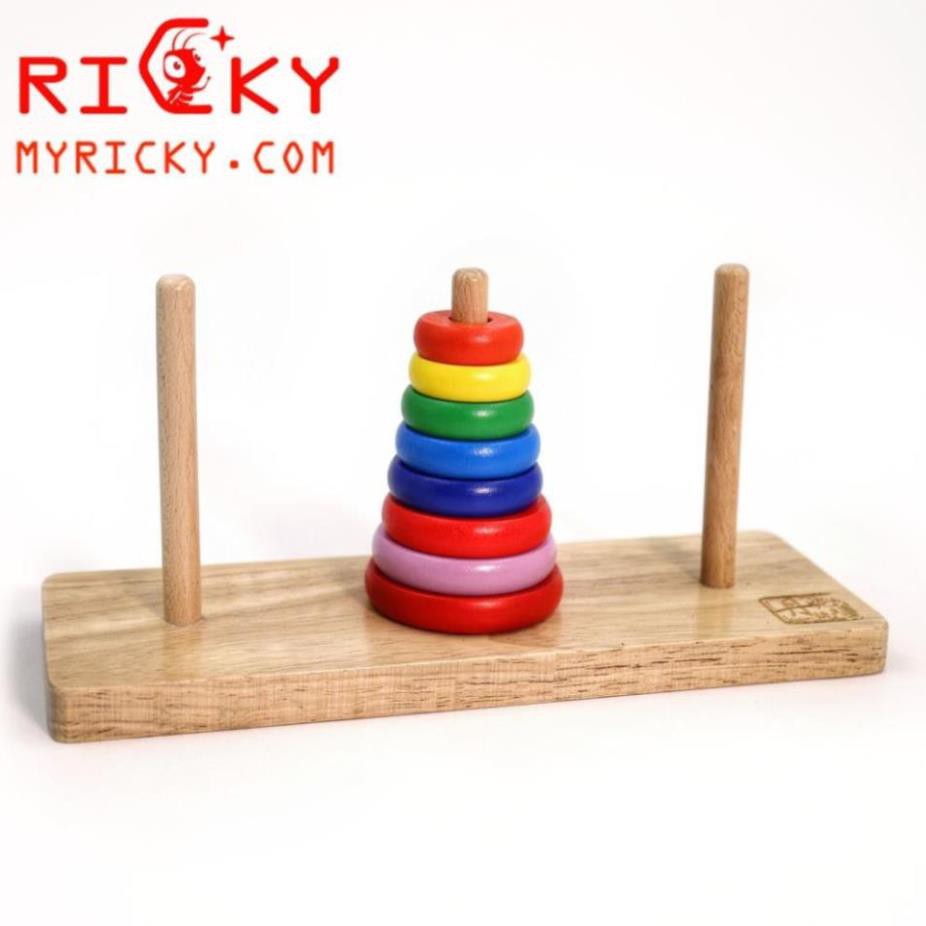 Tháp xếp chồng gỗ 3 cọc rèn luyện kỹ năng cho bé