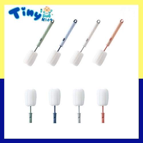 Cọ Bình Sữa Mút Xốp Có Tay Cầm Dài Xoay 360 độ Cọ Bình Sữa, Chai Tiện Dụng Có Thay Thế Đầu Mút - Tiny Kid