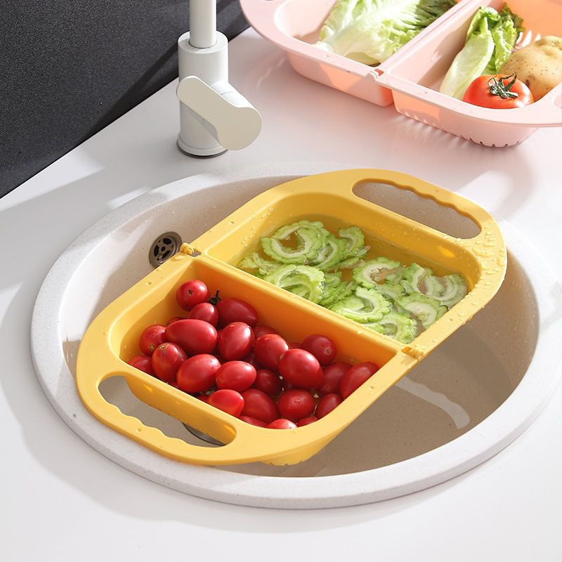 Bổ gâp mở rửa rau củ 2 ngăn,,,