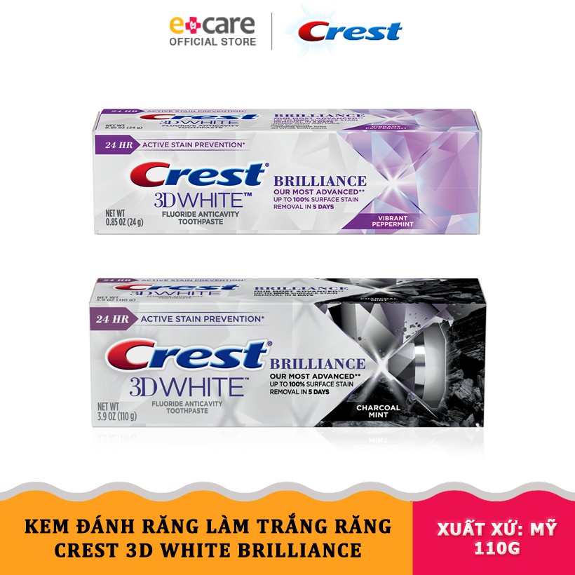 [MẪU MỚI] Kem đánh răng Crest 3D White Brilliance làm trắng răng 110g