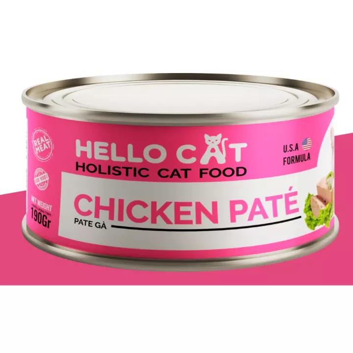 Pa tê tươi cho mèo thịt gà/cá ngừ Hello cat chicken/tuna pate 190g