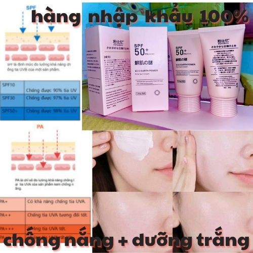 Kem Chống Nắng "Nhau Thai Cừu" Bảo vệ Da, Dưỡng trắng, Bật Tông Nhật Bản SPF50+ PA++++ 60g